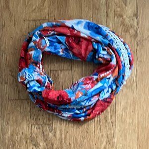 Anthropologie Floral and Crochet scarf